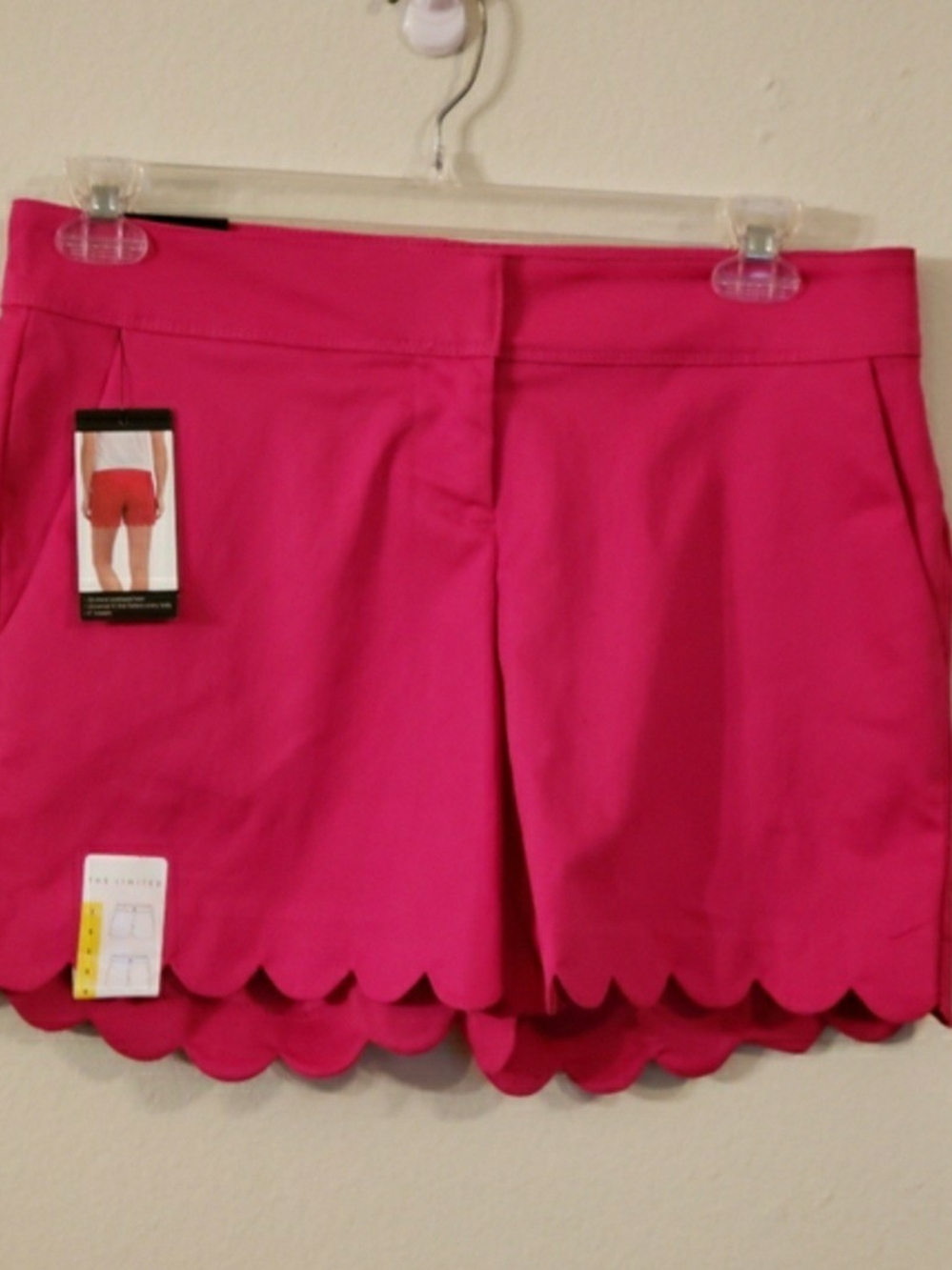 The Limited Bright Pink Scallop Hem Shorts